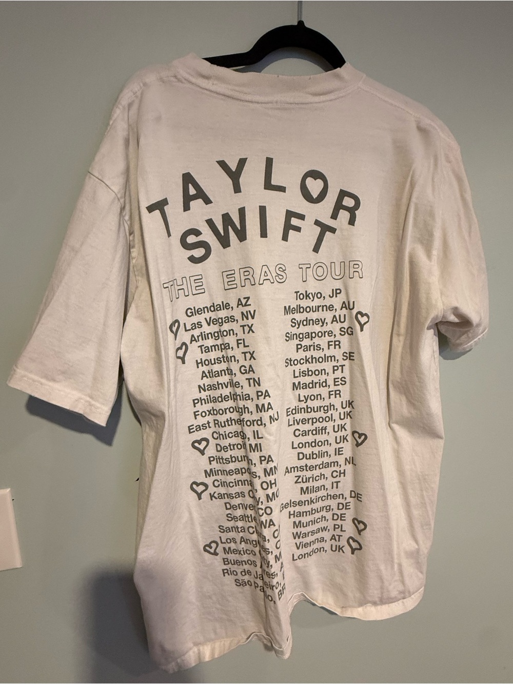 Taylor Swift White Graphic Short Sleeve Tour Tee from Eras Tour - Picture 3 of 3